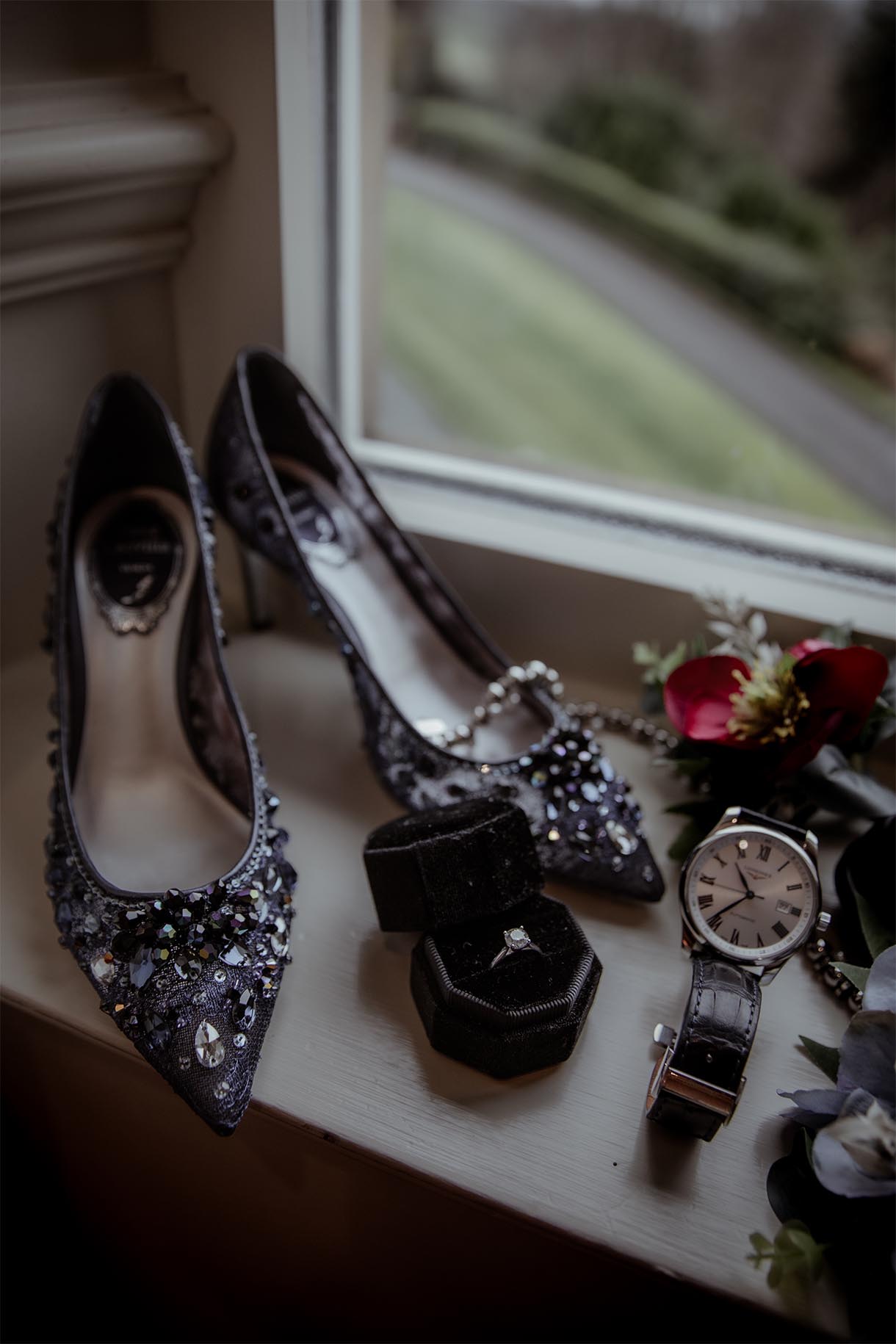 bridal shoes elopement photography