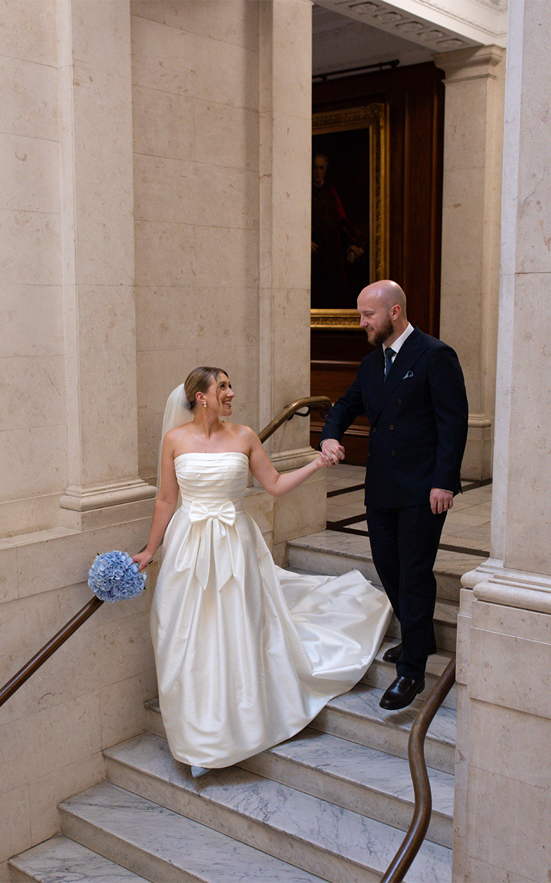 editorial London wedding couple