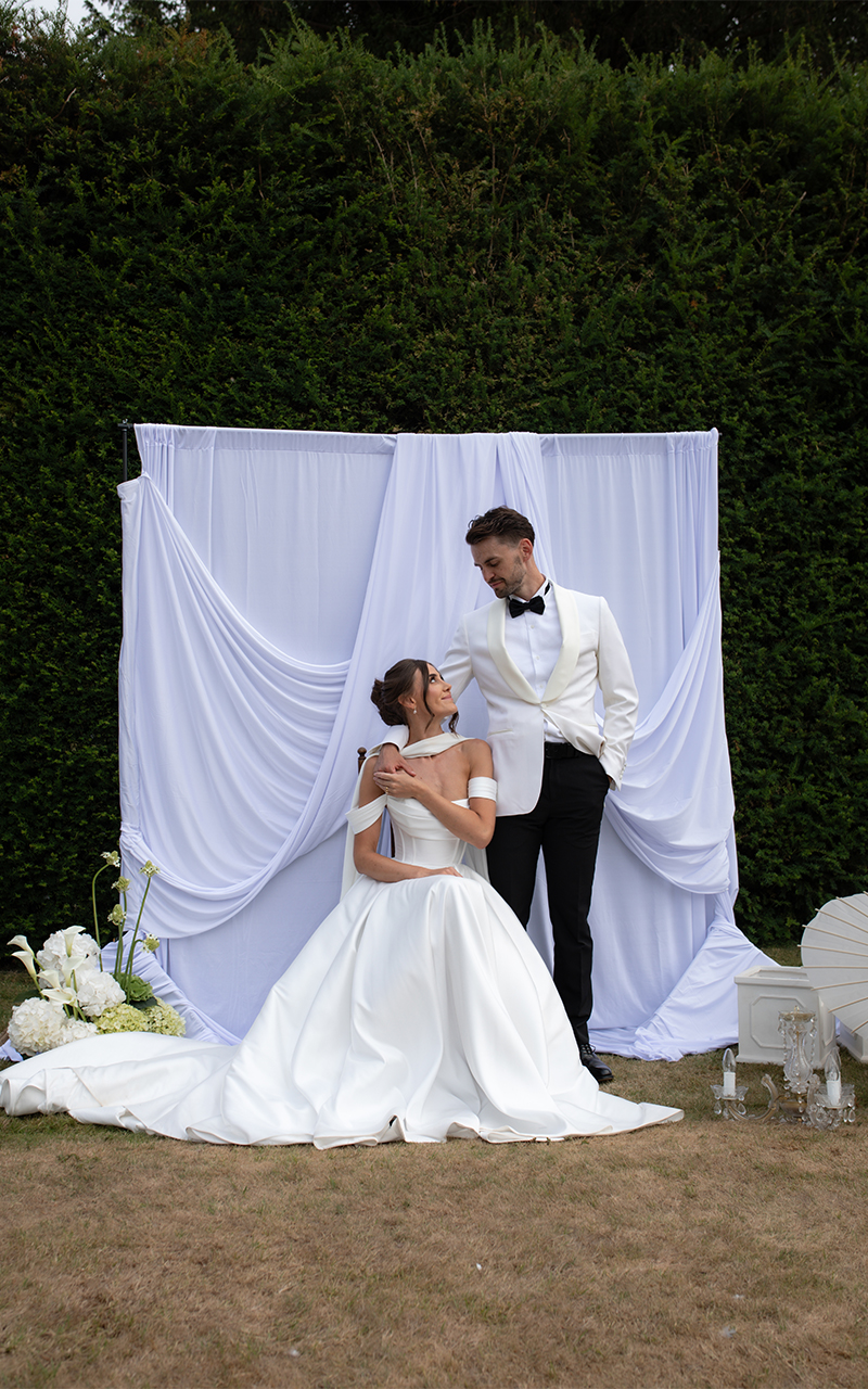 Grittleton House Wedding bride groom portrait