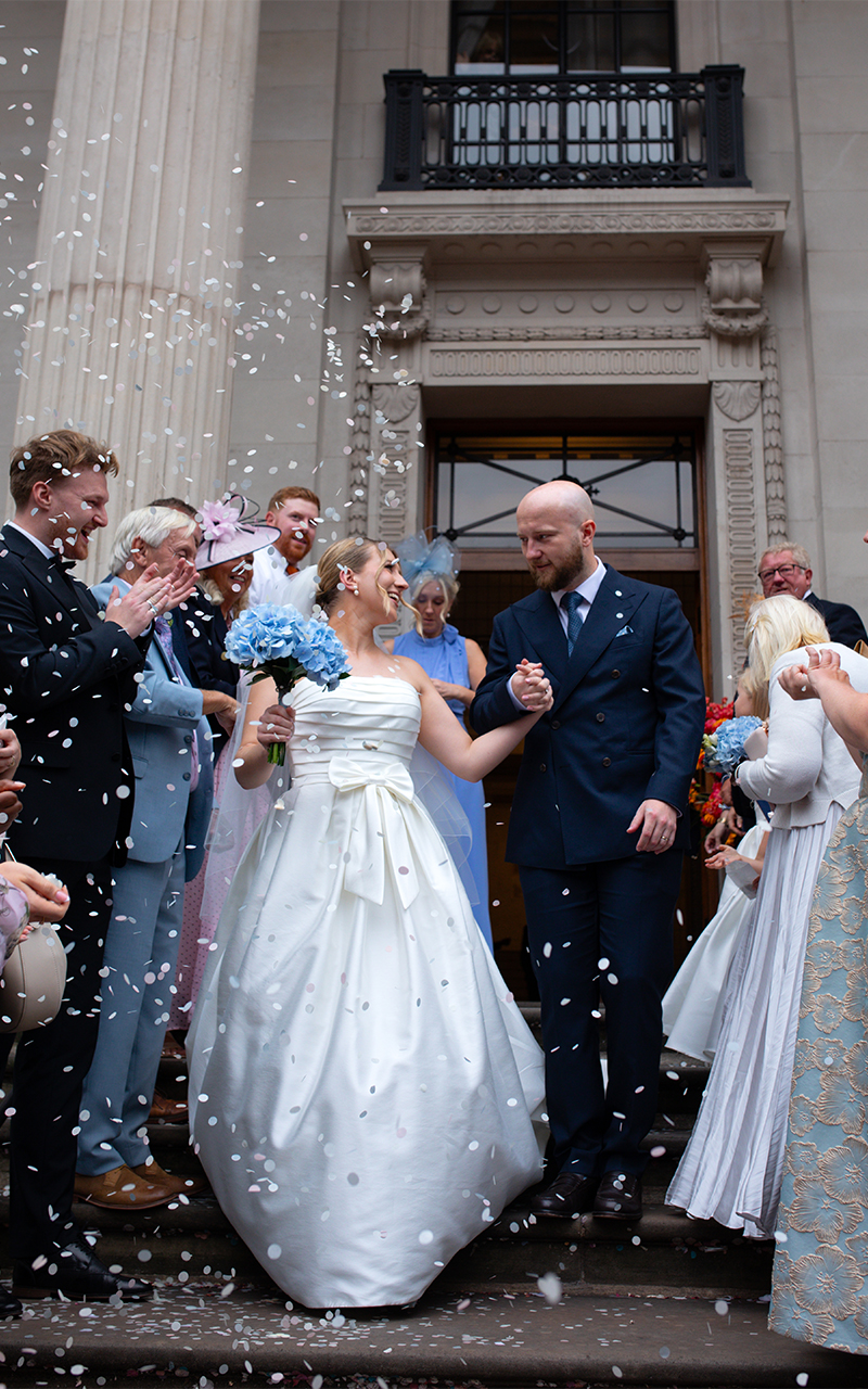 editorial London wedding confetti