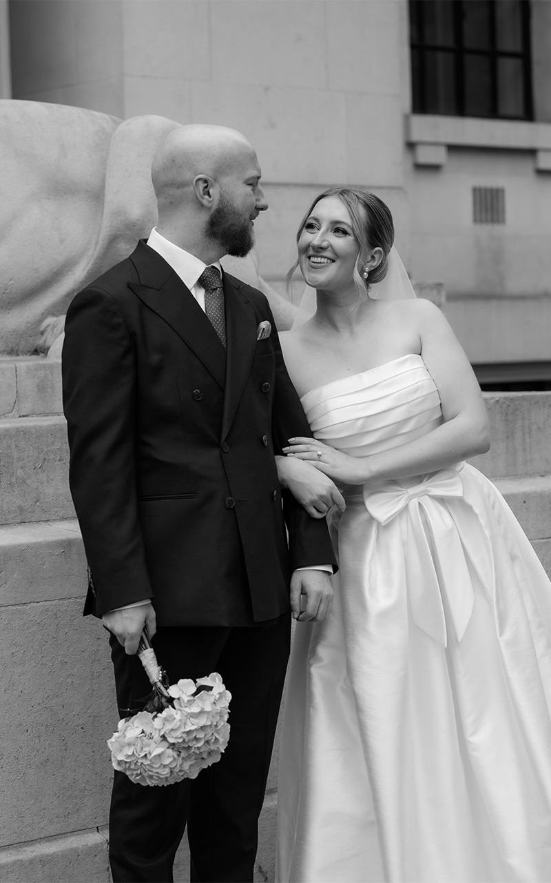 editorial London wedding couple