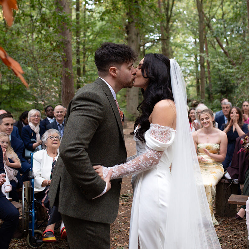 editorial wedding couple photo first kiss
