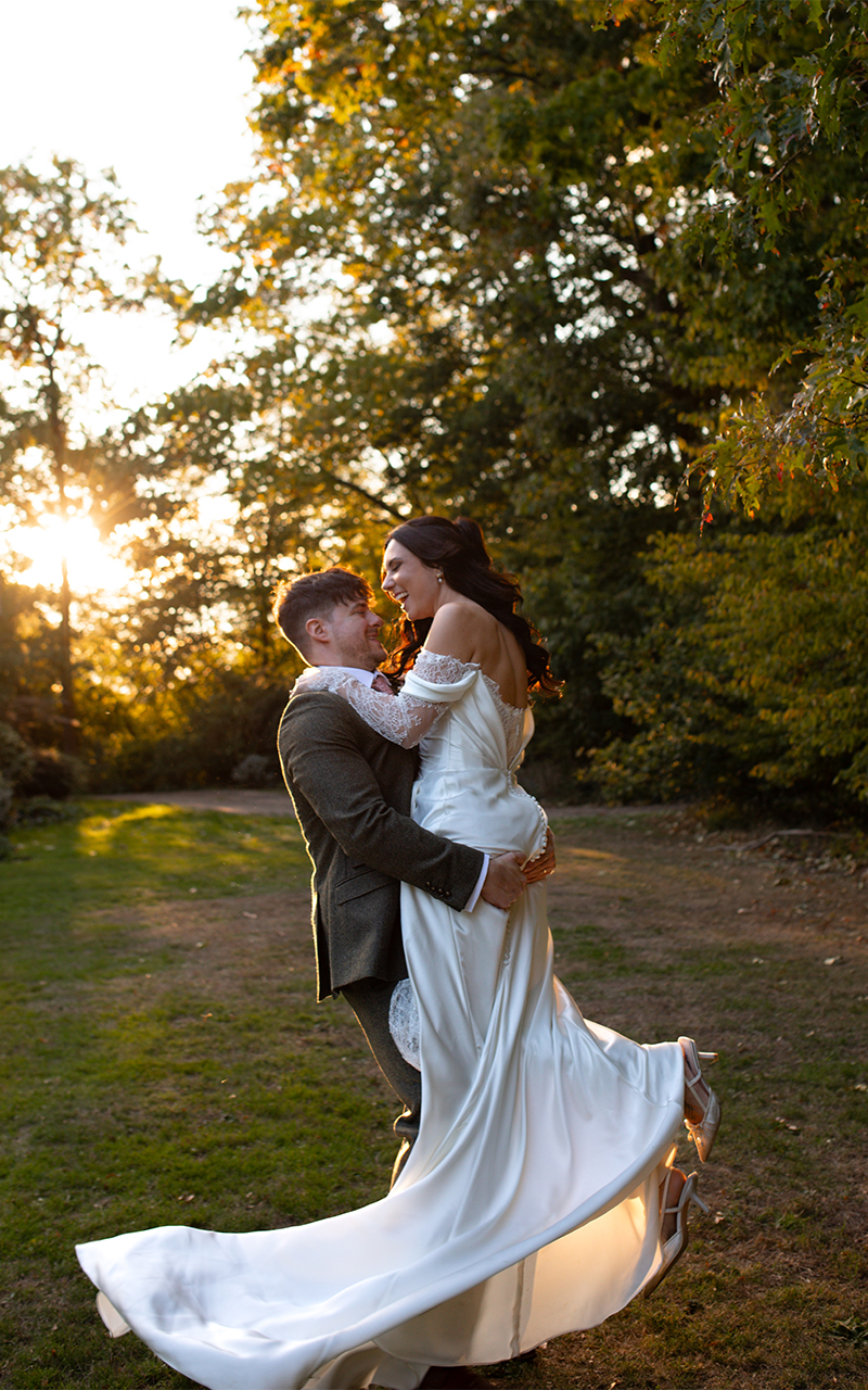 editorial wedding couple photo golden hour