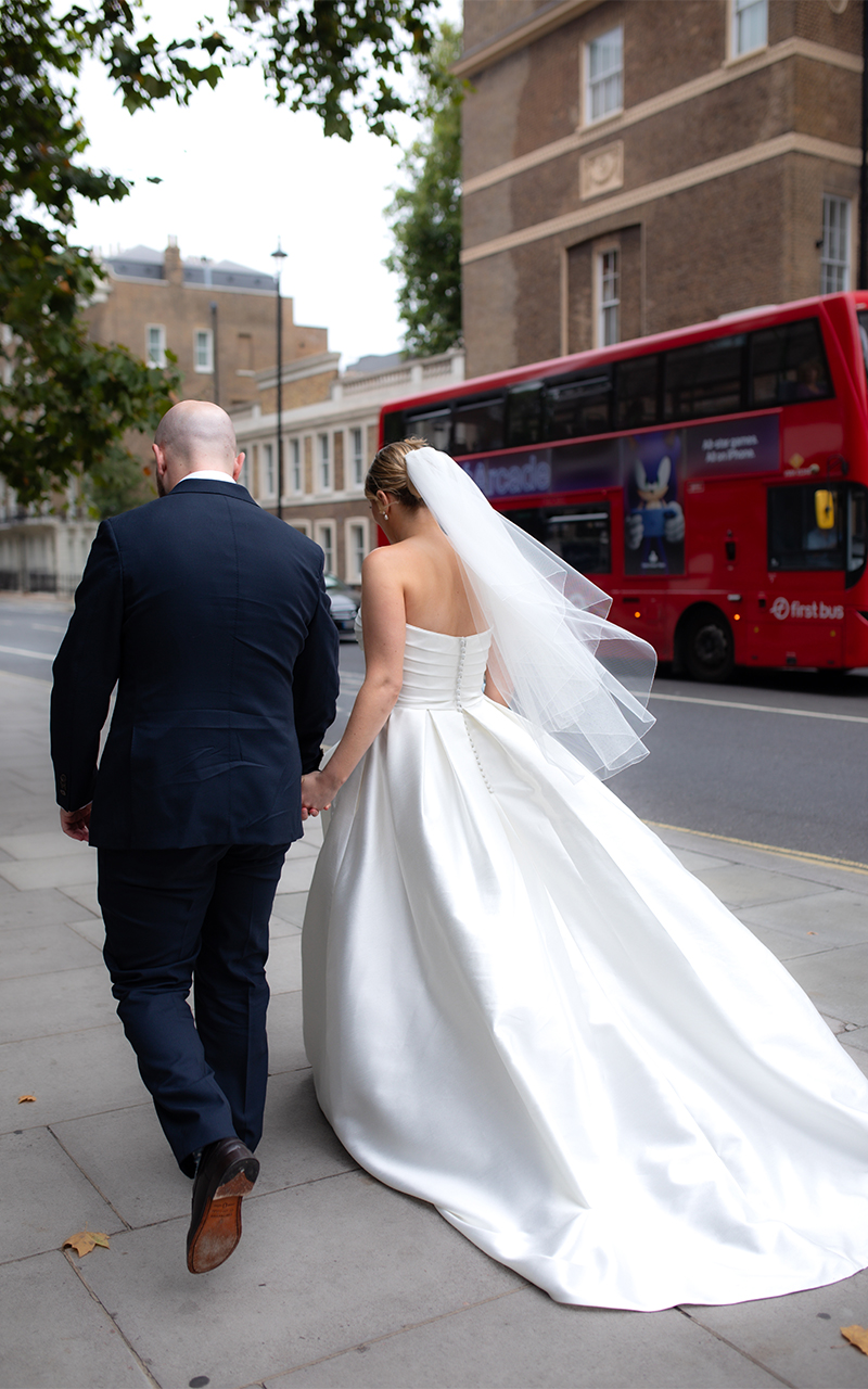 editorial London wedding bus
