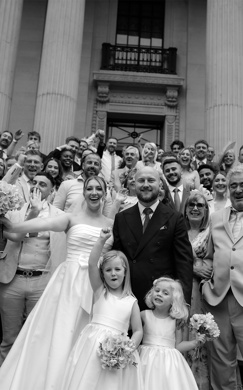 editorial London wedding group