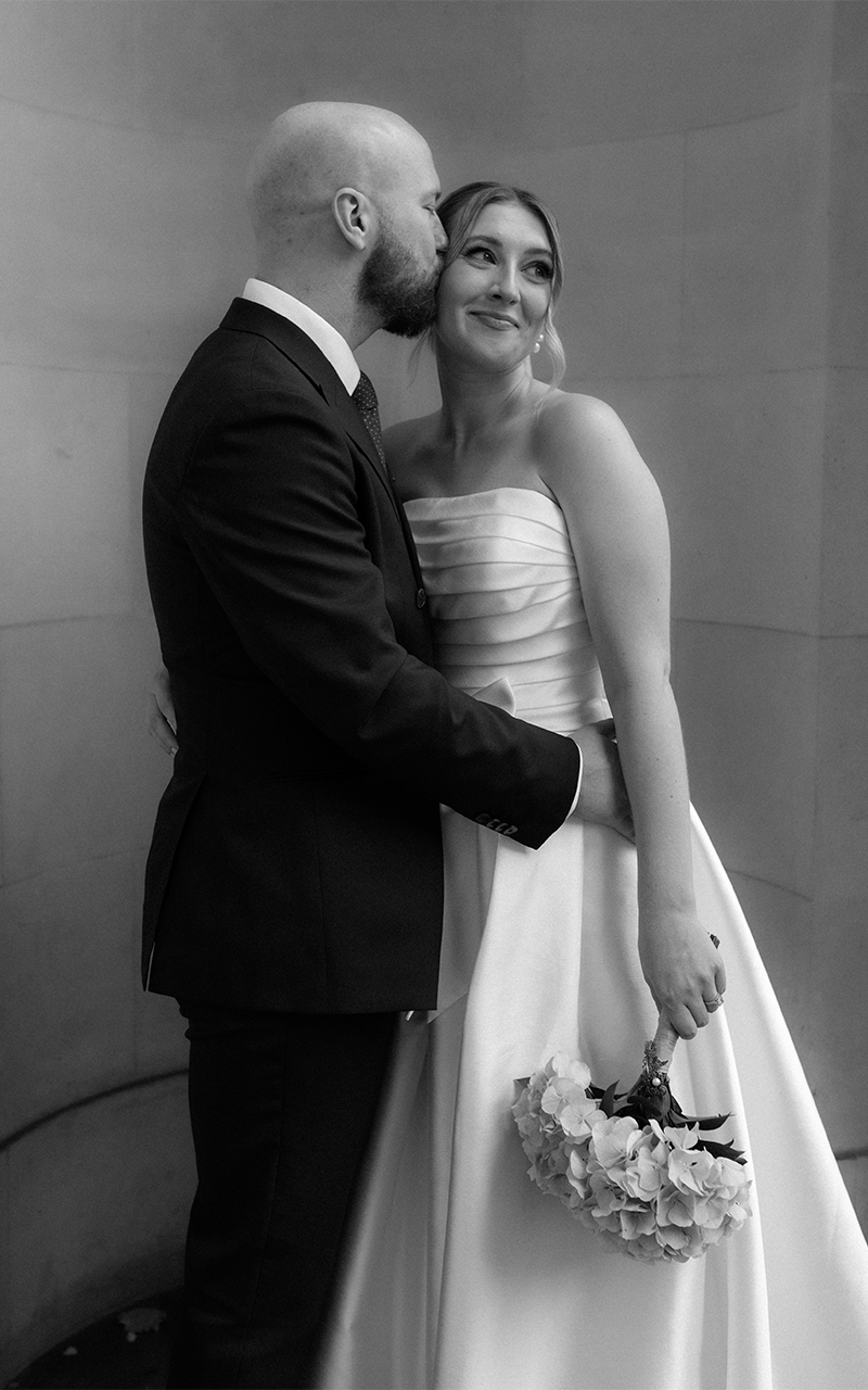 editorial London wedding bride and groom