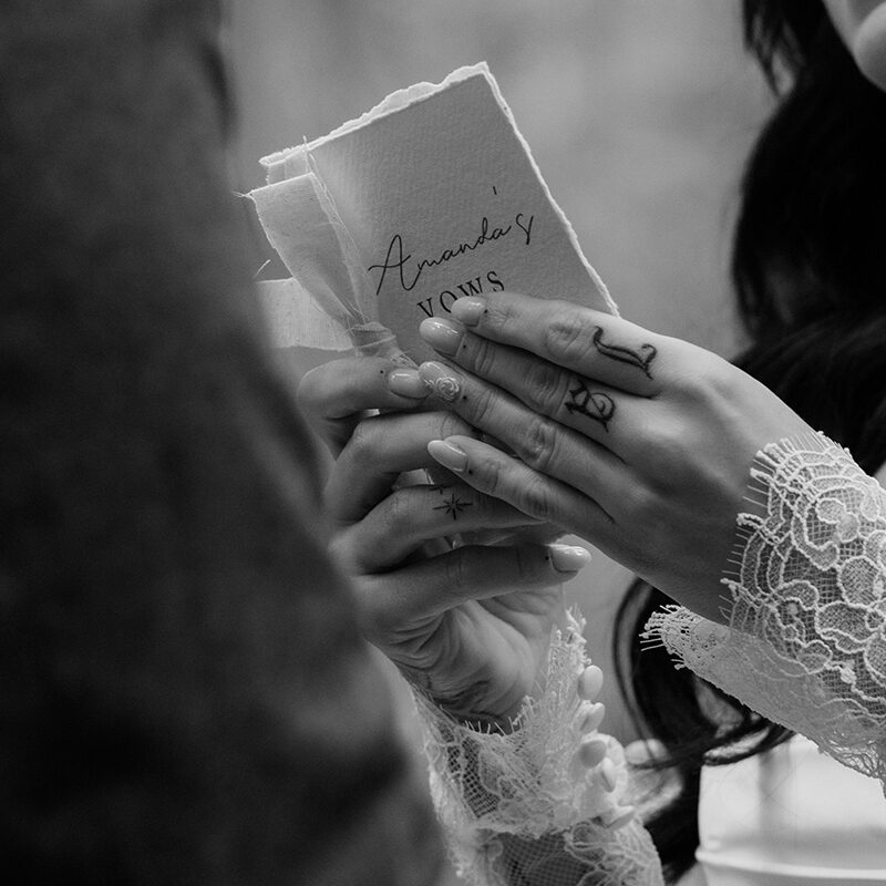 editorial wedding vow photo