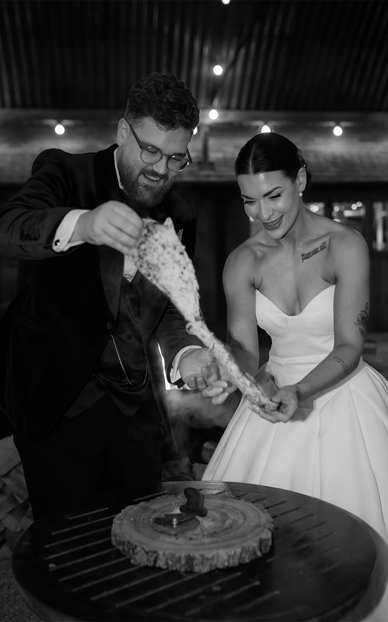 old gore wedding pizza cut